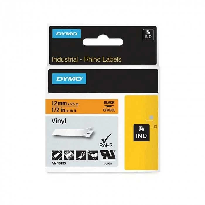 Juostelė DYMO D1,12 mm x 5,5m, juoda/oranžinė