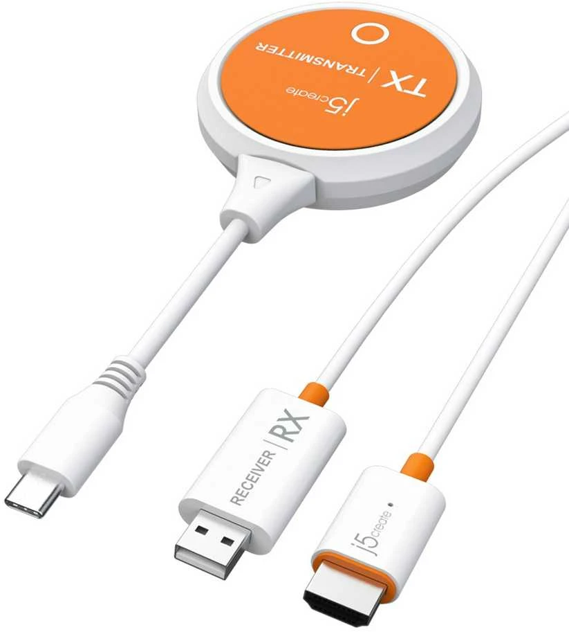 Nezatříděno J5 Create j5create JVAW62 ScreenCast USB-C® Wireless Ekranas HDMI™ Extender, Baltas and Oranžinis