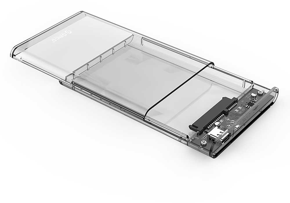 Kietasis diskas Orico 2139C3 2.5" HDD/SSD USB-C 5Gb/s išorinis diskas – Skaidrus