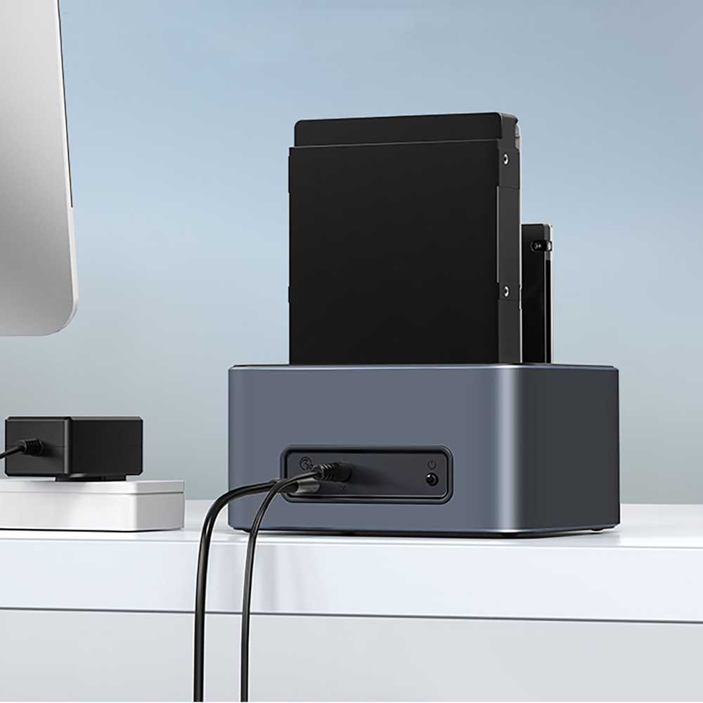 „Orico 6656C3-C“ 5 lizdų prijungimo stotelė su neprisijungusio klonavimo funkcija, 2,5 colio / 3,5 colio SATA HDD / SSD, pilka