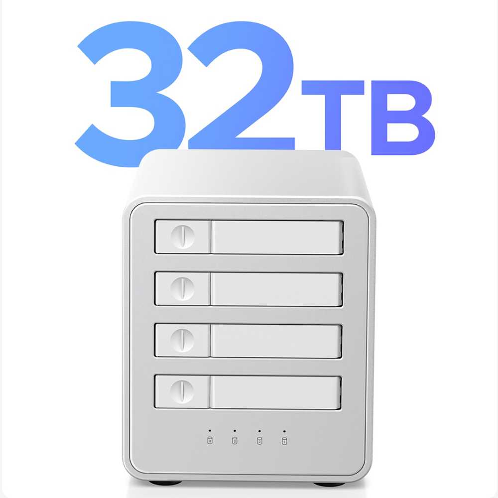 Orico 8848RC3 DAS serijos 4 skyrių 2,5" HDD/SSD/M.2 SATA/mSATA diskų masyvas – Baltas