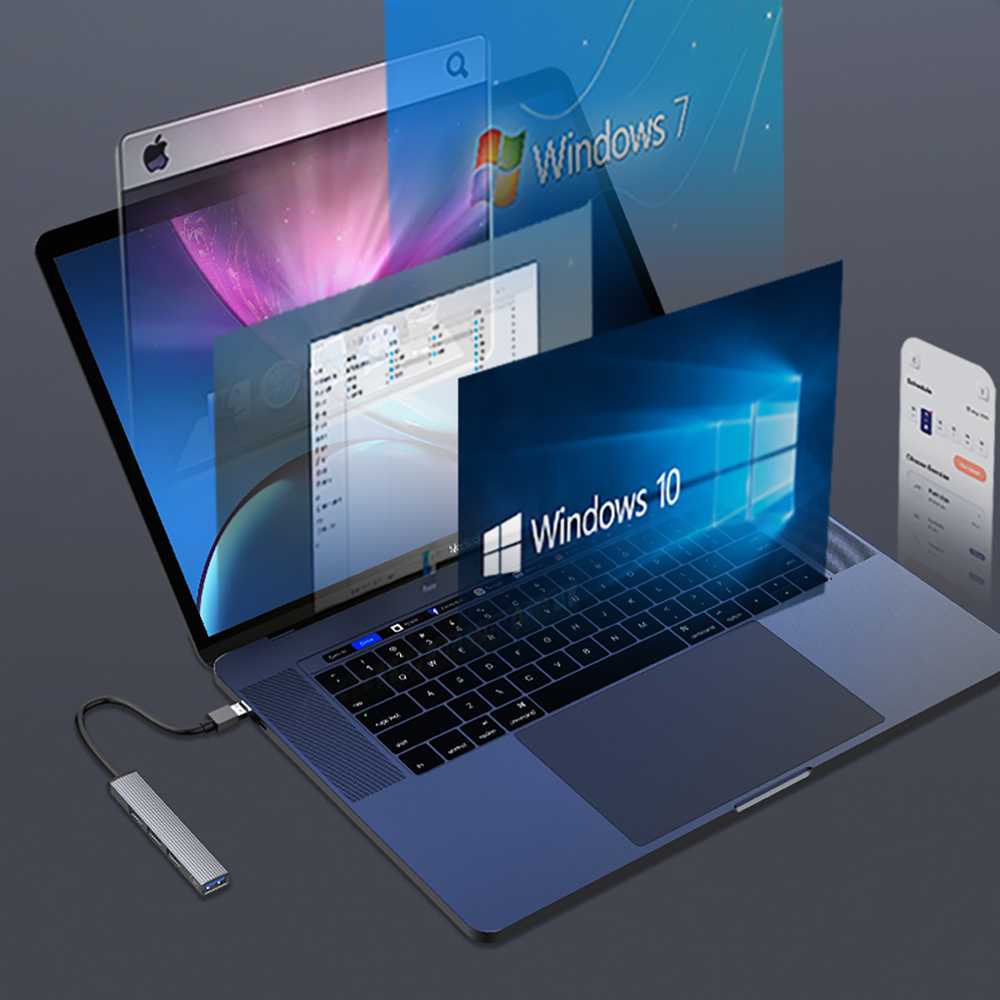 Orico AH-A13 USB-A šakotuvo prijungimo stotelė 1x USB-A 3.0 + 3x USB-A 2.0 – pilkos spalvos