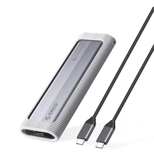 Išorinis diskų dėklas Orico AXM2-G2 M.2 NVME USB-C 10Gb/s – pilkos spalvos