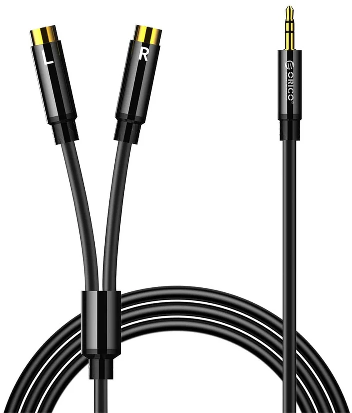 Orico AXRF audio cable mini jack 3.5 mm to 2x RCA female 5 m - juodas