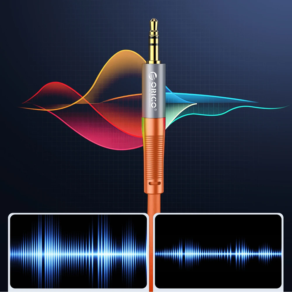 Orico AXRF audio cable mini jack 3.5 mm to 2x RCA female 3 m - oranžinis