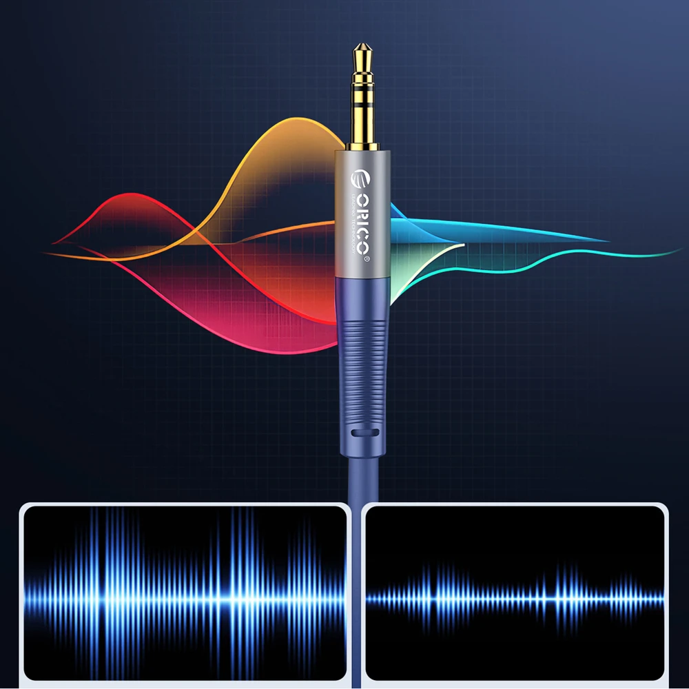 Orico AXRF garso kabelis, 3,5 mm mini lizdas - 2 RCA lizdas, 2 m - mėlynas