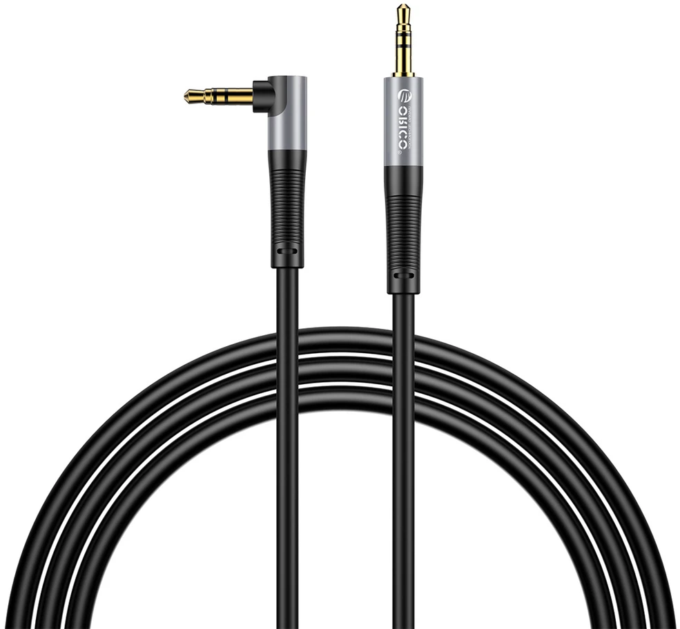 Orico AXW Mini Jack 3.5mm kištukas-kištukas kampinis garso kabelis 3m - Juodas