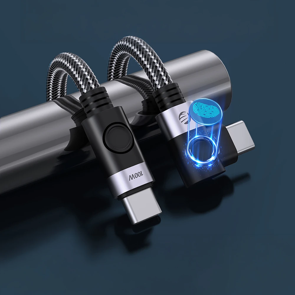 Orico C2C PD100W Nešiojamas kompiuteris Fast Charging Cable (Right Angle) juodas 1m