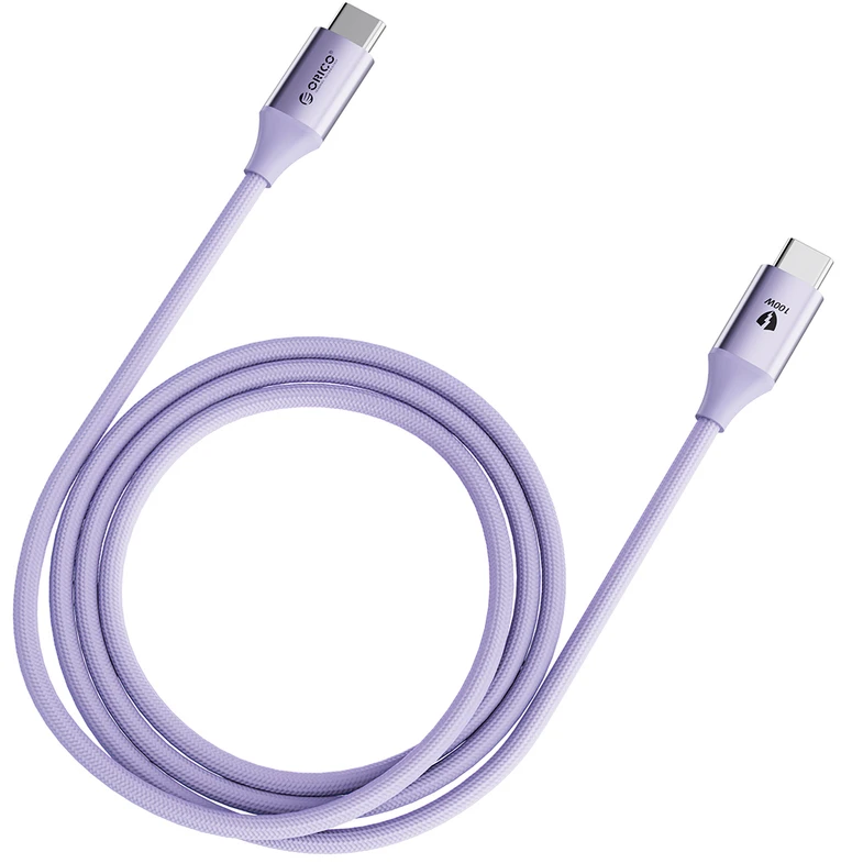 Orico CDX 100W 5A Power Delivery USB-C – USB-C laidas 1m – violetinės spalvos