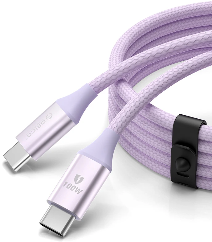 Orico CDX 100W 5A Power Delivery USB-C – USB-C laidas 1m – violetinės spalvos