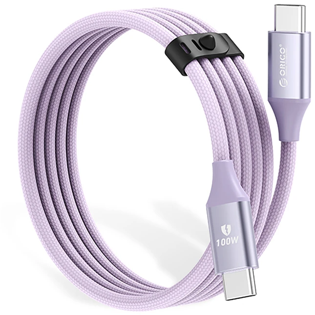 Orico CDX 100W 5A Power Delivery USB-C – USB-C laidas 1m – violetinės spalvos