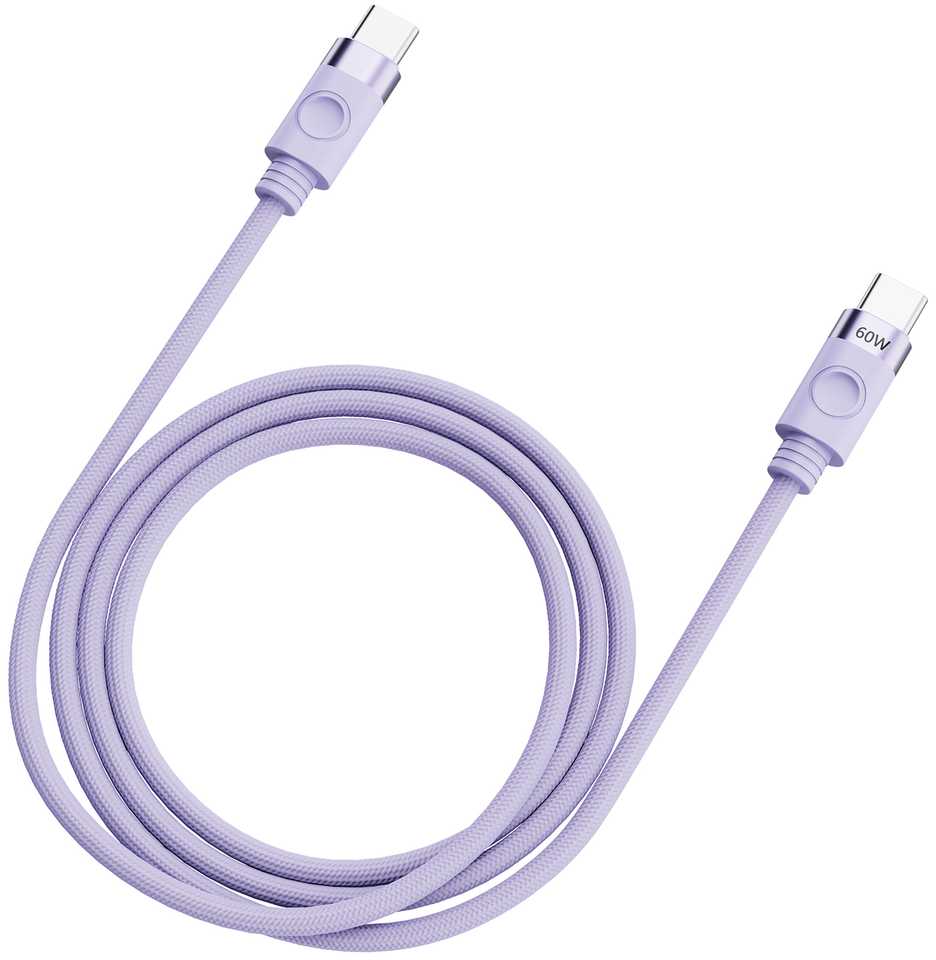 Orico CDX 60W 3A Power Delivery USB-C – USB-C 1m kabelis – violetinės spalvos