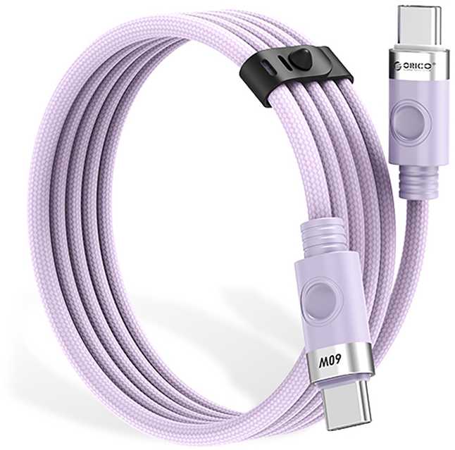 Orico CDX 60W 3A Power Delivery USB-C – USB-C 1m kabelis – violetinės spalvos