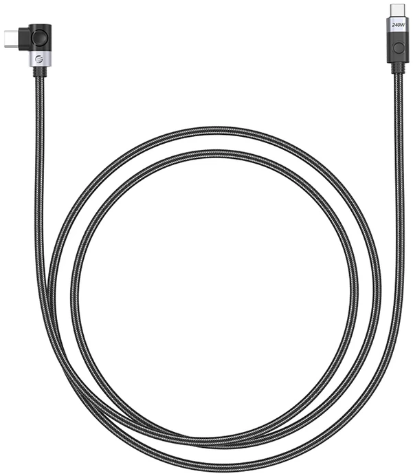 Orico CW240 USB-C į USB-C PD 240W 1,5 m kampinis kabelis - Juodas