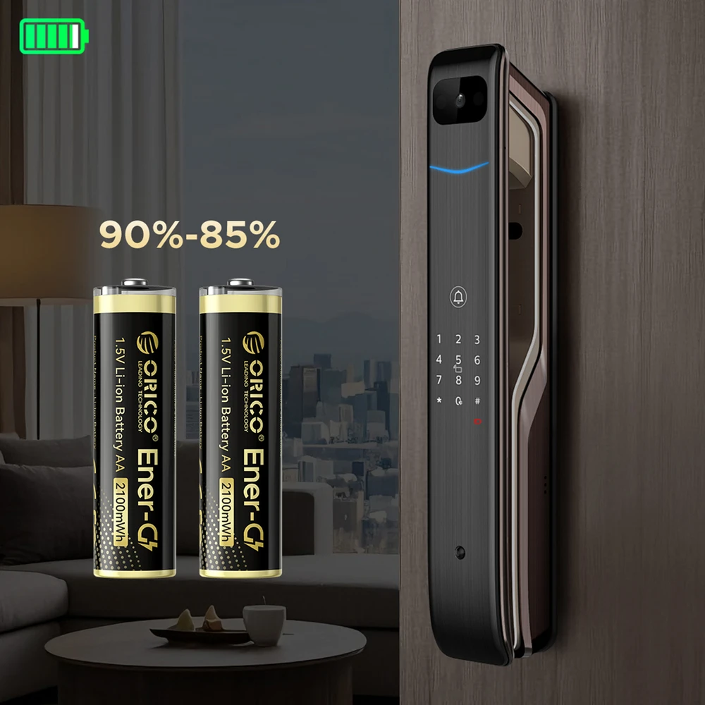 „Orico Ener-G EG5C“ ličio baterija 1,5 V 2100 mWh AA USB-C įkraunamos baterijos, 4 vnt.