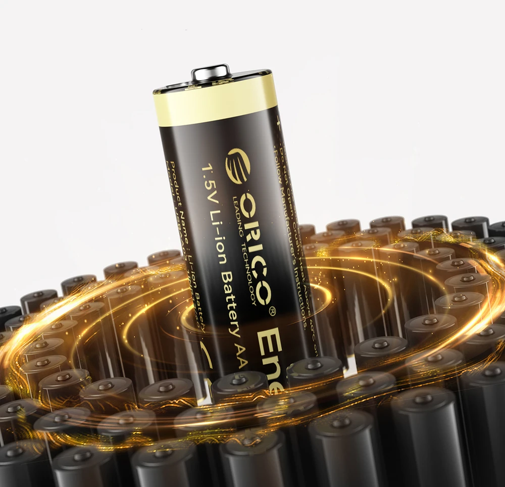 Orico Ener-G EG5C ličio baterija 1.5V 2100mWh AA USB-C įkraunamos baterijos su įkrovimo laidu 2 vnt.