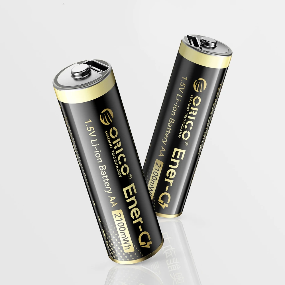 Orico Ener-G EG5C ličio baterija 1.5V 2100mWh AA USB-C įkraunamos baterijos su įkrovimo laidu 4 vnt.