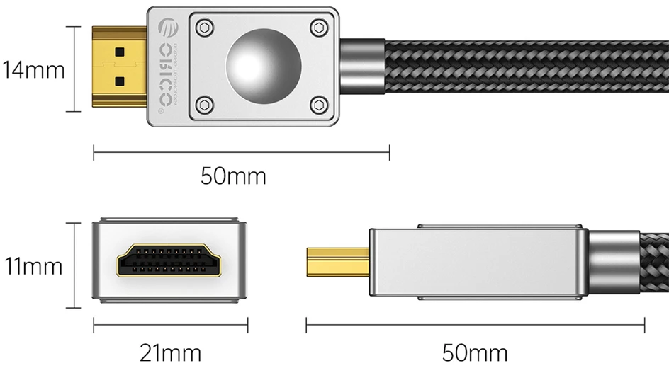 Orico H4BY HDMI 2.0 Cable 0.5 m - Juodas