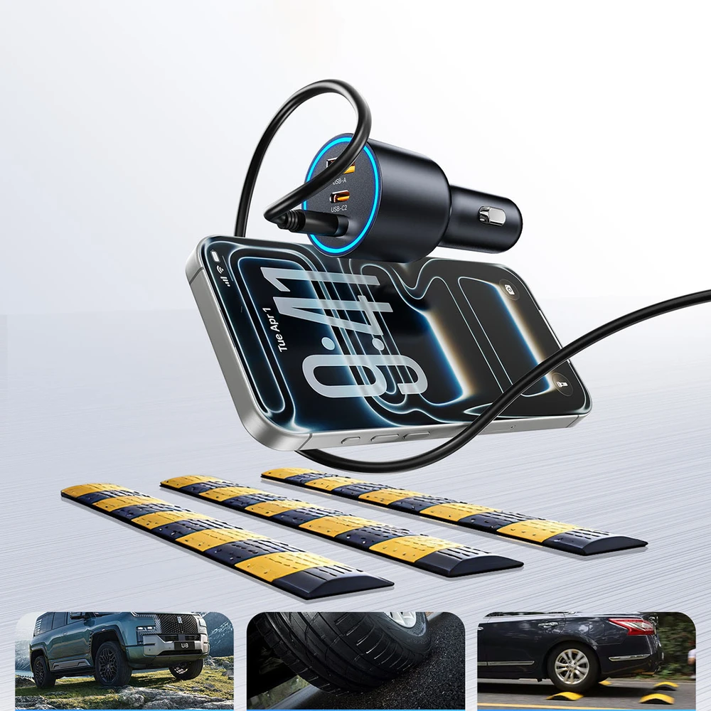 Orico HyperDrive 165W USB-A + 2x USB-C automobilinis įkroviklis - Juodas