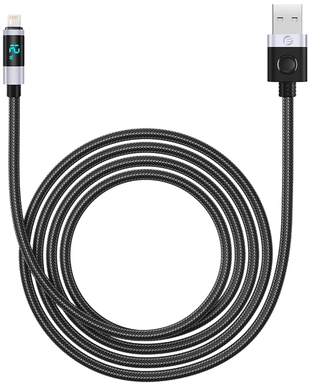 Orico LDA2L USB-A to Lightning Cable 12W with LED Ekranas 0.5m - Juodas and Sidabrinis
