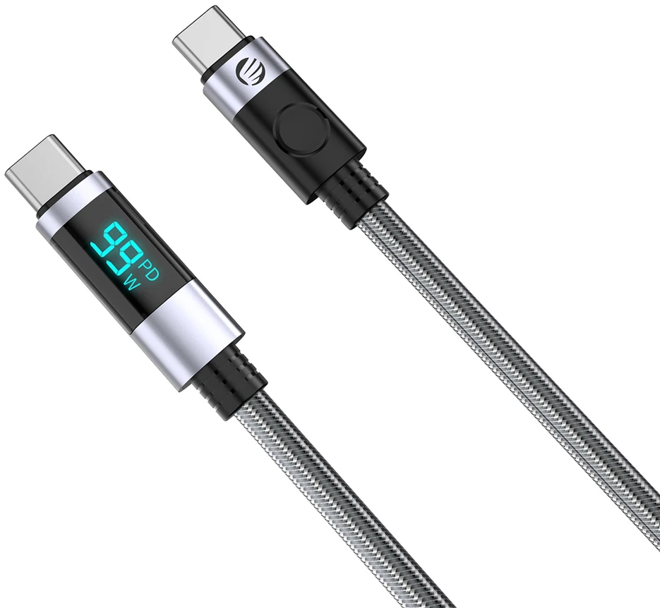 Orico LDC2C USB-C - USB-C PD 100 W laidas su LED Ekranas 480 Mb/s 2 m - 2 vnt. - Juodas