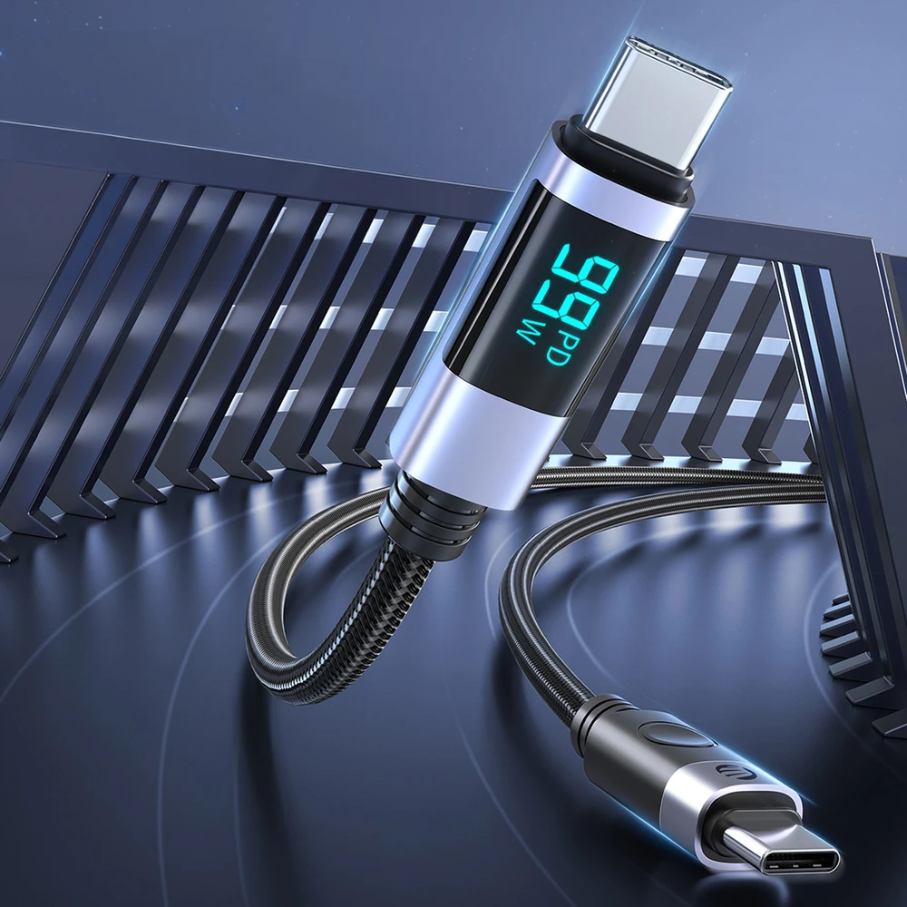 Orico LDC2C USB-C - USB-C PD 100W kabelis su LED Ekranas 480 Mbps 3 m - Juodas