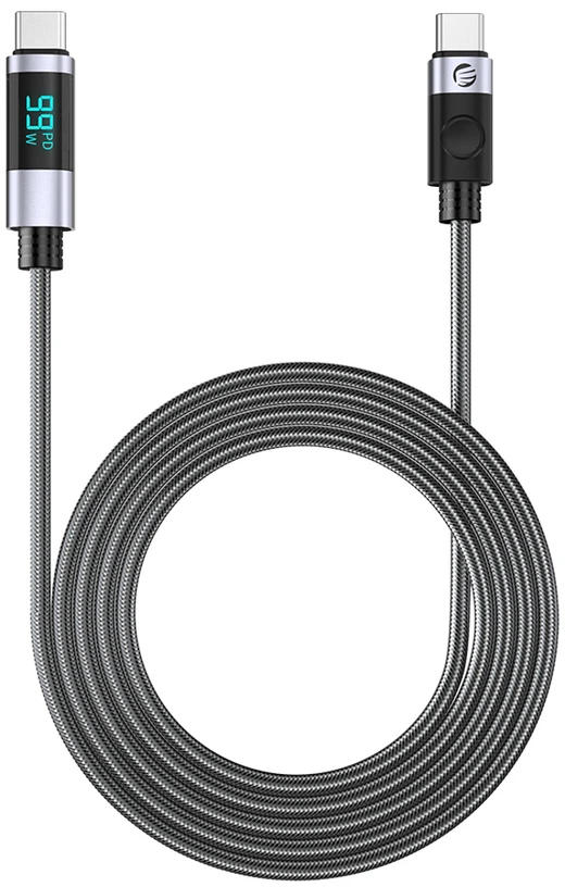 Orico LDC2C USB-C - USB-C PD 100W kabelis su LED Ekranas 480 Mbps 3 m - Juodas
