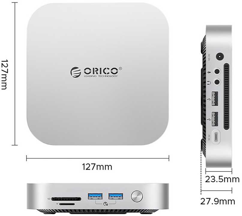 „Orico MiniLink 9-in-1“ prijungimo stotelė su M.2 SSD kietojo disko lizdu – „Sidabrinis“