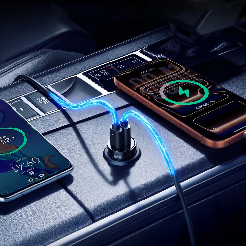 Orico MiniRing 30W 2x USB-C automobilio įkroviklis - Juodas