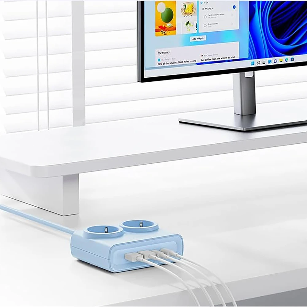 Orico PDC25 25W 6in1 maitinimo blokas 2x AC + 2x USB-A + 2x USB-C - Mėlyna
