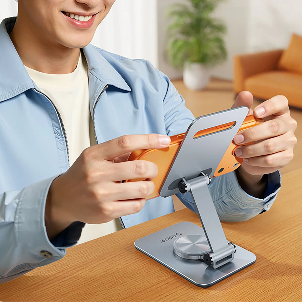 Orico PS2 foldable phone stand, 360° rotating - sidabrinis