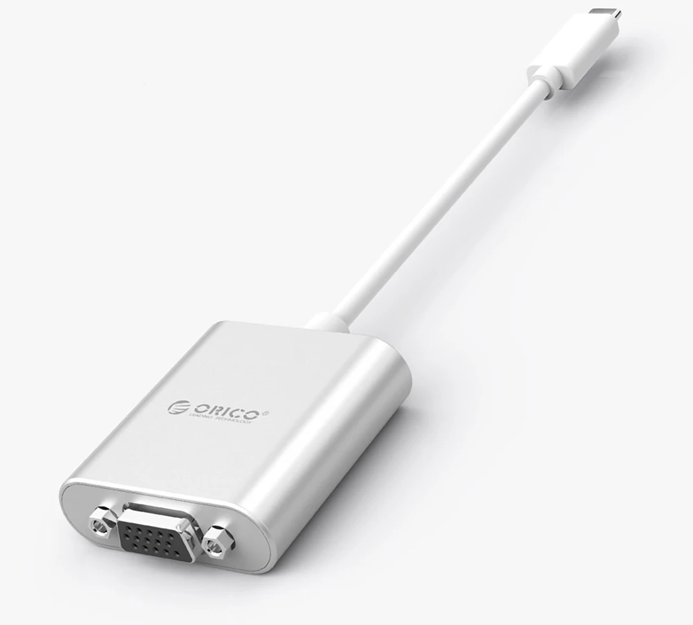 Orico PTAV USB-C - VGA adapter and 3.5 mm Full HD mini jack 0.15 m - sidabrinis