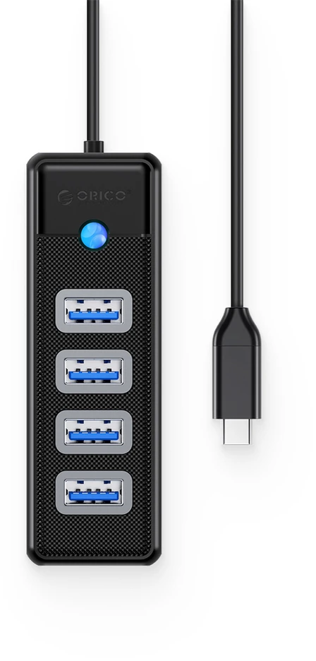 Orico PW4U-C3 USB Hub 4-port USB-A 3.0 1m - juodas