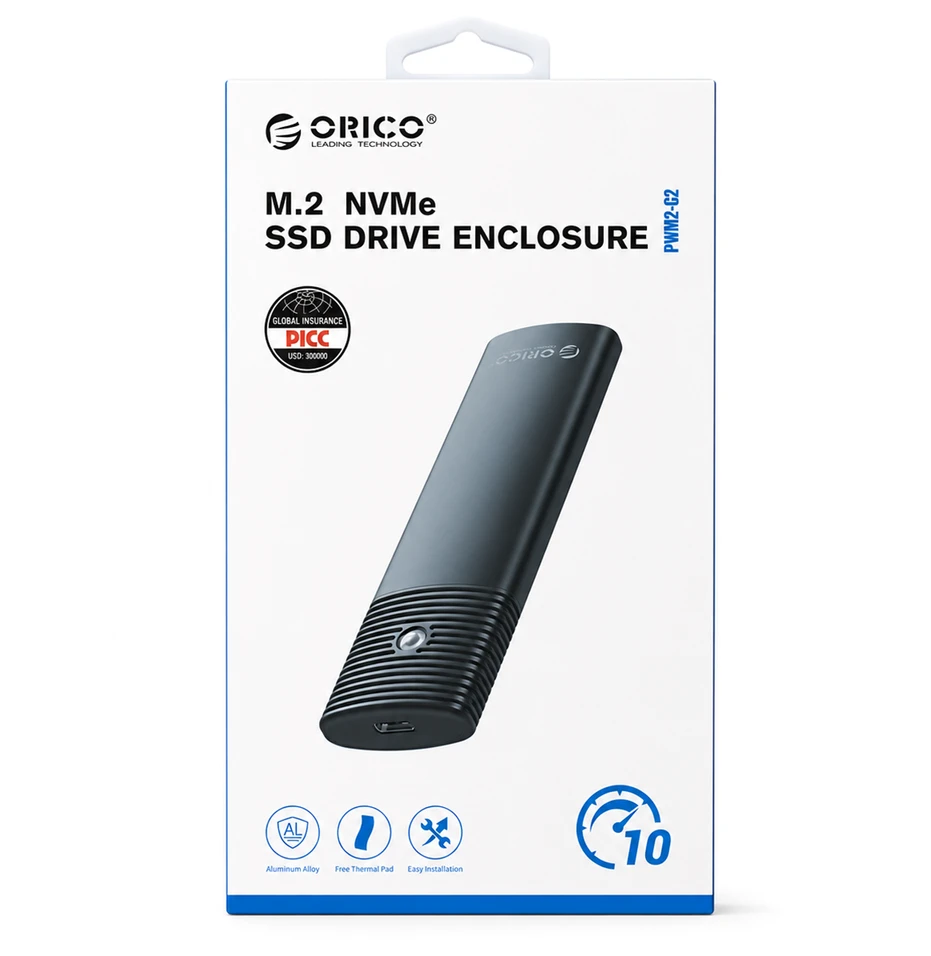 Kietasis diskas Orico PWM2 M.2 NGFF SATA USB-C 5Gb/s Disk Drive – juodos spalvos
