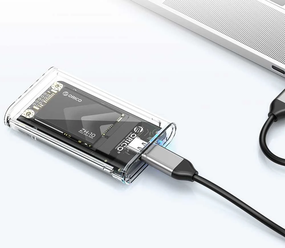 Orico TC10-MS MSATA USB-C 3.2 5Gb/s disko kasetė – permatoma