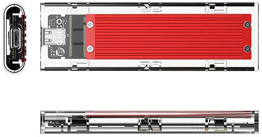 Kieszeń dyskowa Orico TCM2-C3 M.2 NVME na USB-C 10Gb/s - raudona