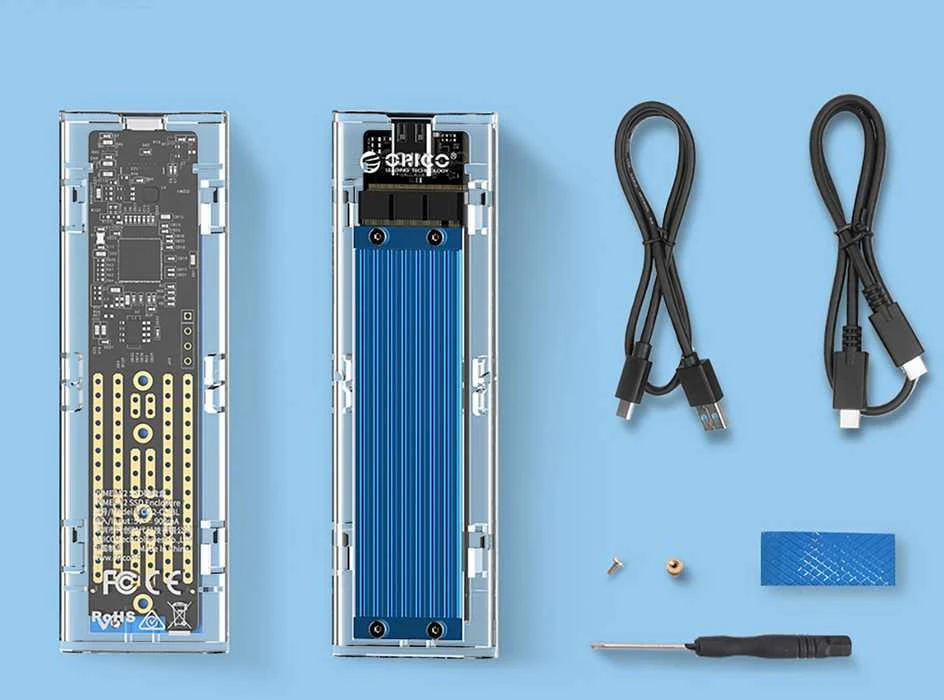 Orico TCM2-C3 M.2 NVME į USB-C 10Gb/s išorinis diskas – Mėlynas