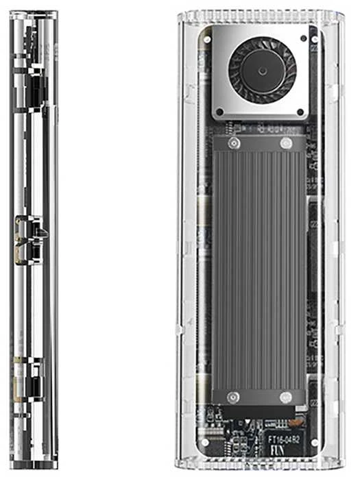Orico TCM2-G20 M.2 NVME USB-C 3.2 20Gb/s išorinis diskas – sidabro spalvos/skaidrus