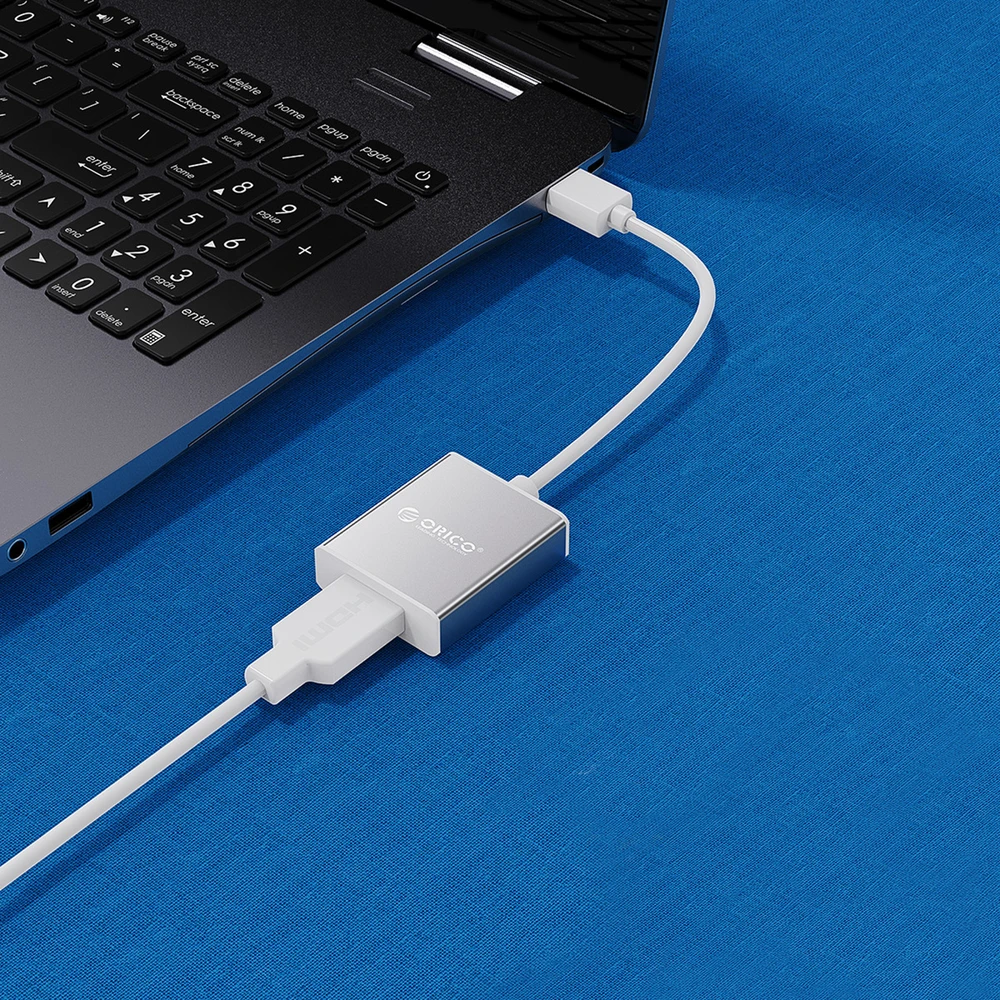 Orico UTH USB-A 3.0 to HDMI adapter - sidabrinis