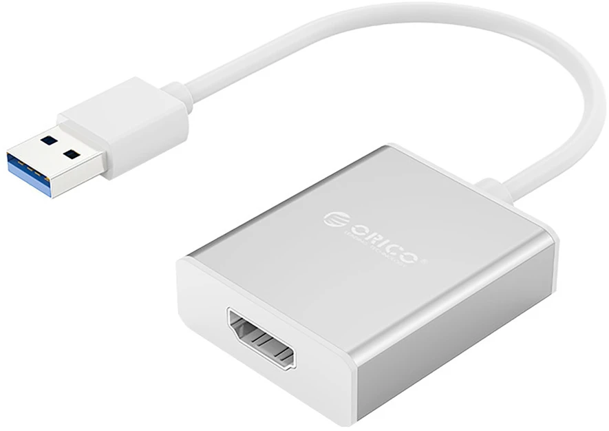 Orico UTH USB-A 3.0 to HDMI adapter - sidabrinis