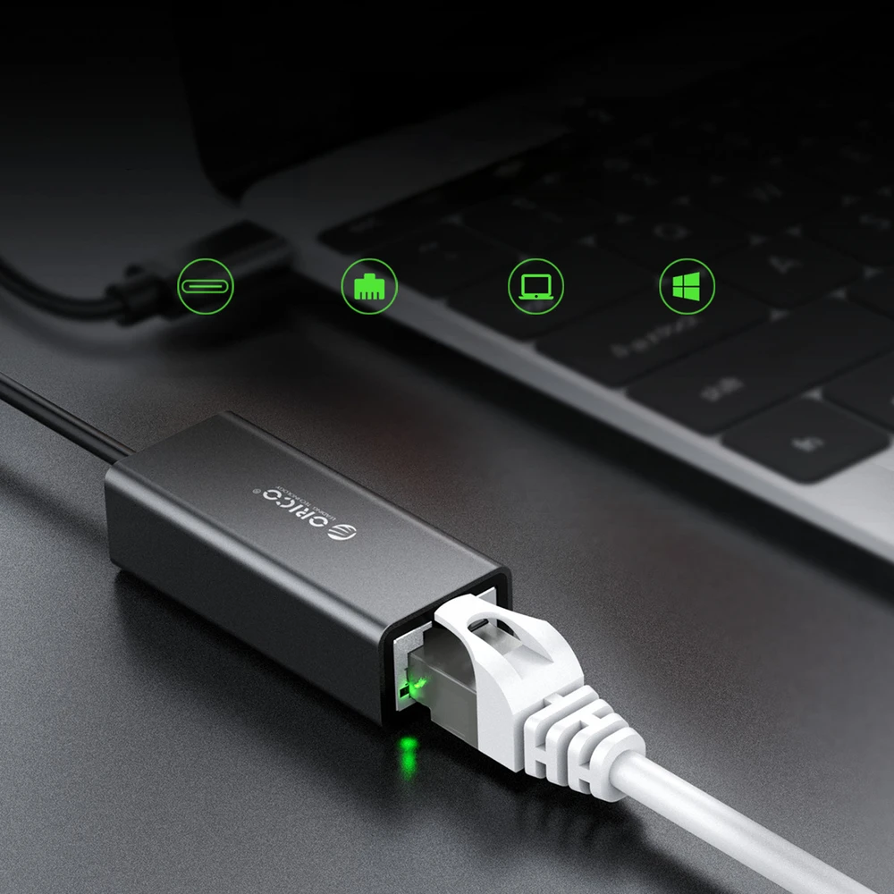 Orico XC-R45-V1 USB-C to RJ45 Gigabit Ethernet 1 Gbps Network Adapteris - Juodas