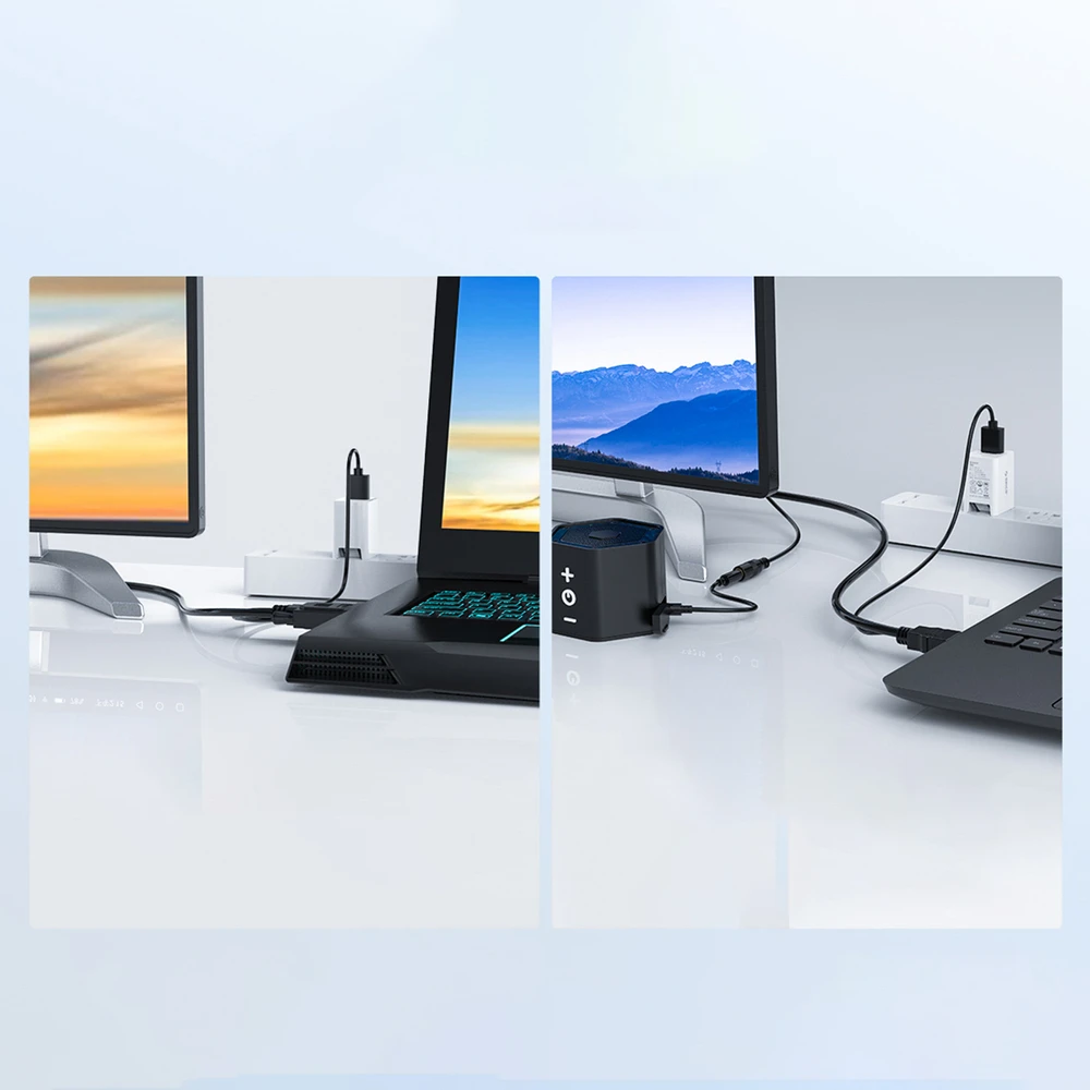 Orico XD-VATH VGA ir mini lizdo 3,5 mm į HDMI „Full HD 60 Hz“ kabelis su USB maitinimu 5 m - juodas
