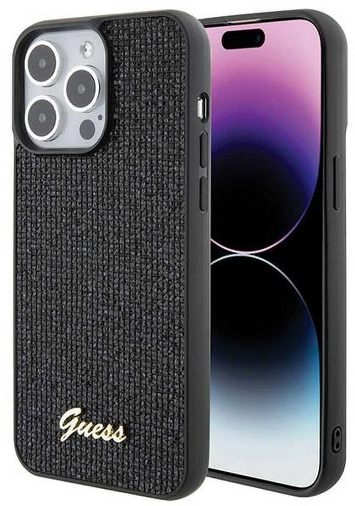 Dėklas GUESS GUHCP15XPMSDGSK IPHONE 15 PRO MAX 6.7 "Juodas/Juodas HARDCASE DISCO METAL SCRIPT