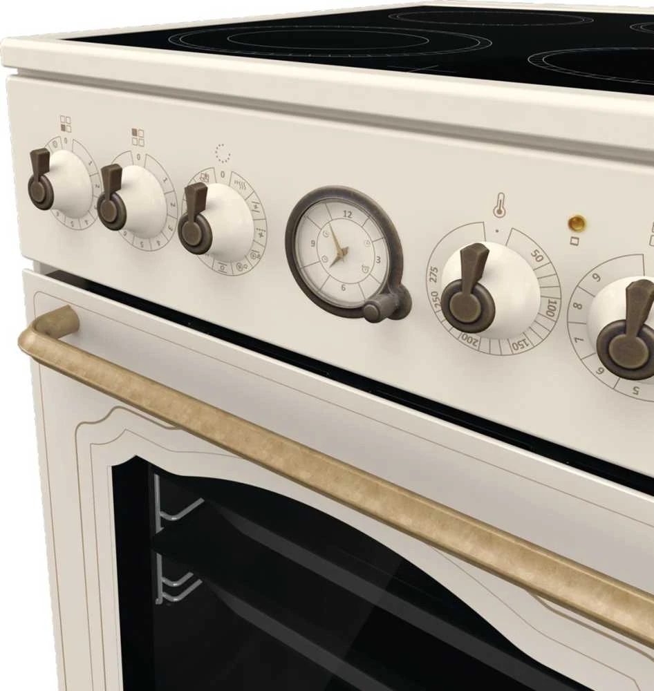 Gorenje | Cooker | GECS5B70CLI | Hob type Vitroceramic | Oven type Electric | rusvai gelsvas | Plotis 50 cm | Gylis 59.4 cm | 70 L