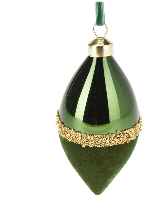 ORNAMENT GLASS 8CM Žalias VELVET
