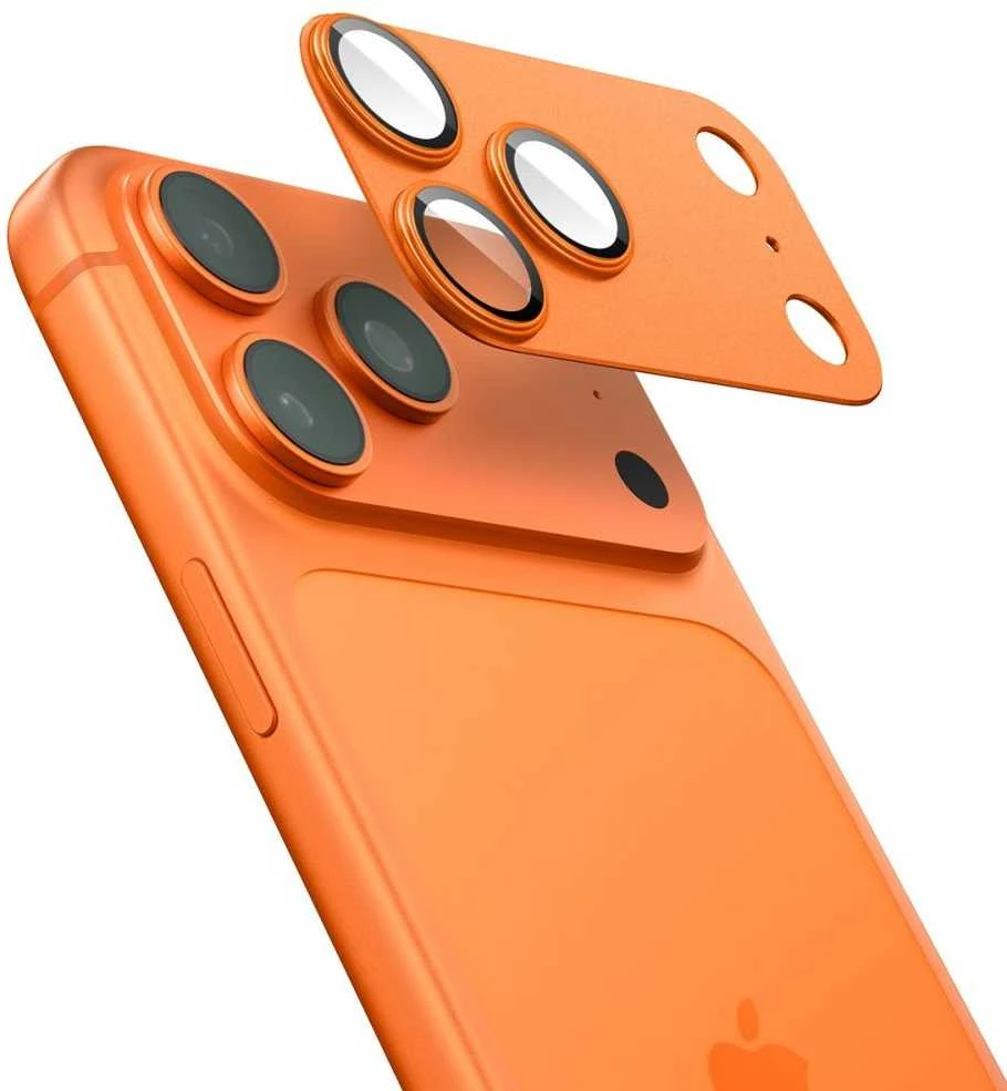 Spigen Optik Pro XL Camera Lens Glass for iPhone 17 Pro - Oranžinis