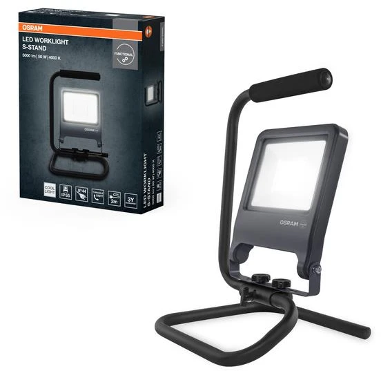Osram 50W LED prožektorius su stovu WORKLIGHTS, tamsiai pilkas, 4000K, IP65