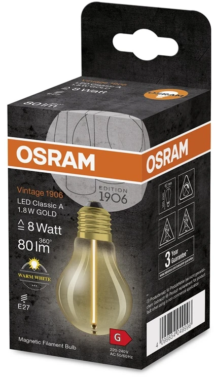 Osram LEMP LED A60 E27 1.8W 827 80LM AMB MAG
