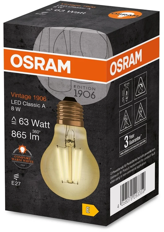 Candellux LED lemputė Vintage 1906© LED 68 8 W/2500K E27