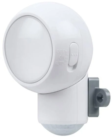 Osram 0,3W LED sieninis šviestuvas SPYLUX, baltas, 3000K, su baterija ir judesio davikliu, IP43
